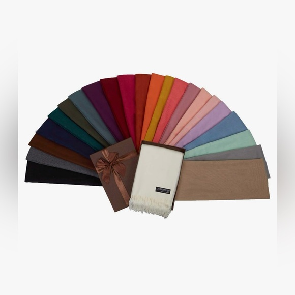 Unisex Large Lightweight Soft Silky Real Cashmere Shawl Wrap Scarf -peach - Picture 5 of 5